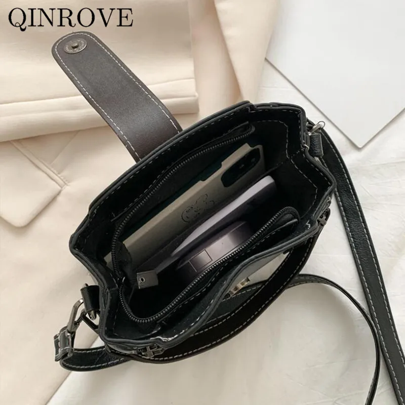 

Solid Color Handbag For Women PU Leather Shoulder Bag Fashion Ladies Zipper Female Designer Vintage Black Handle Crossbody Bag
