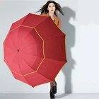 Двойной гольф зонт от дождя Для женщин ветрозащитный 3 складной большой мужской Для женщин зонтик неавтоматический зонтик в деловом стиле для мужчин Рисунок: цветы