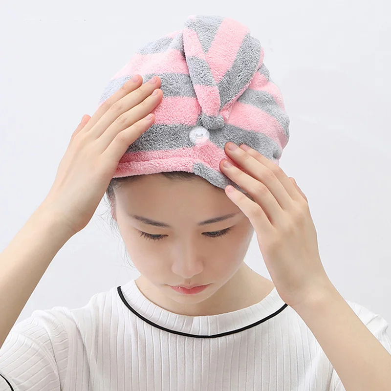 Коралловый флис после душа сушки волос обертывание головы Леди Девушки Банные