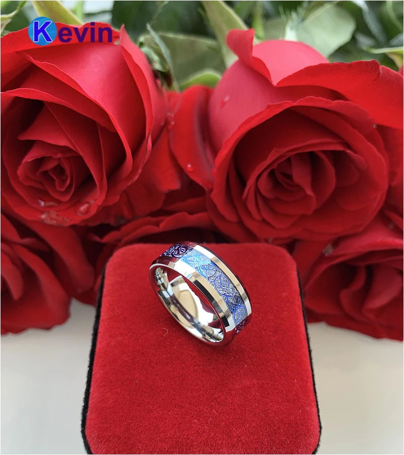 Женские обручальные кольца Engagemnet вольфрамовые мужские с ярким метеоритом и