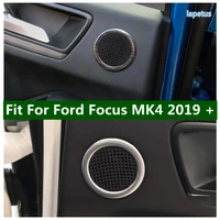 rear seat door stereo speaker audio sound circle decoration cover trim black silver accessories for ford focus mk4 2019 2022