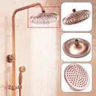 8 дюймовый круглый Винтаж Ретро Ванная комната дождь Насадки для душа античный красный Медь шланг верхний душ опрыскиватель Ванная комната одна осветительная головка, инструменты