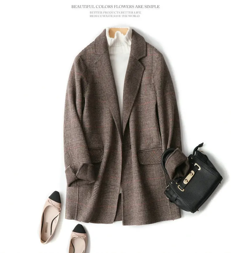 

Mozuleva 2020 New High Quality Double Sided Cashmere Coat Casual Soft Style Woolen Women's Coat for Winter 95% Wool Coat