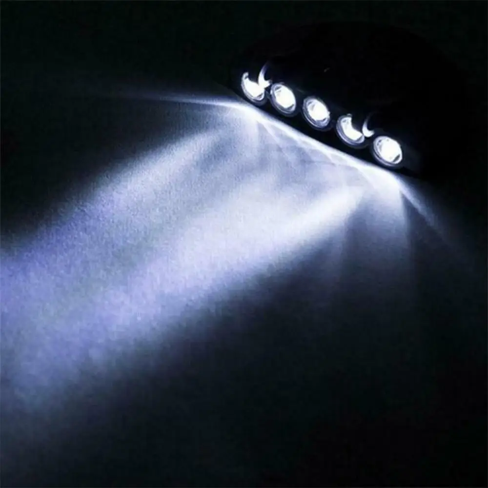 

Headlamp Headlight Flashlight Cap 5 Ultra-Bright White LED Clip On Light Fishing Lamp