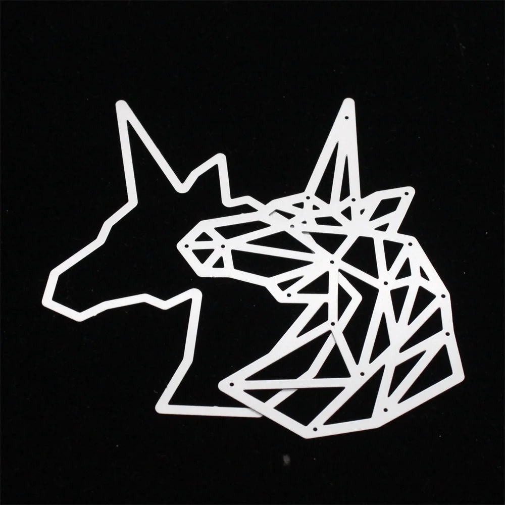 Геометрические единороги шейкер металлические режущие штампы трафареты для DIY