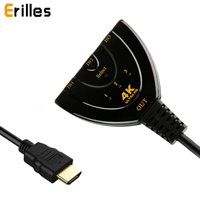 3 порта Переходник HDMI разветвитель Кабель 1.4b 4K * 2K 1080P Коммутатор коммутатор в 1
