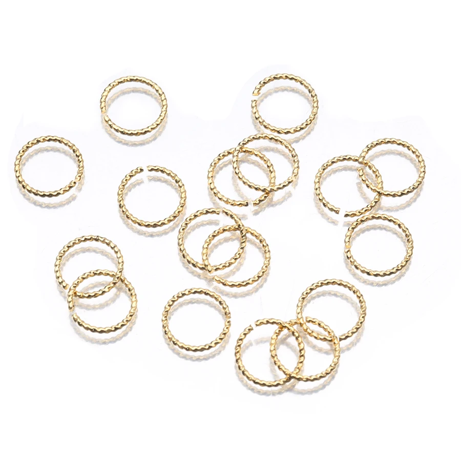 

50Pcs/Lot Real Gold Spiral Round Jump Rings Twisted 8mm/10mm Split Rings Connectors Diy For Jewelry Making Accessories Wholesale