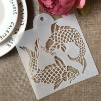 1pcs 1517 5cm two carp fish diy craft layering stencils painting scrapbooking stamping embossing album paper card template