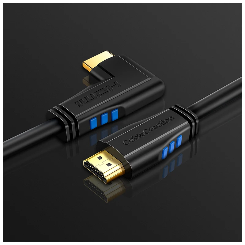 Кабель HDMI с левым углом 90 градусов вертикальный левый 4K 2 0 кабель поддержкой Ultra 3D