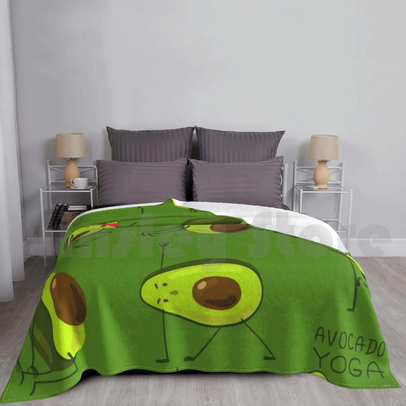 

Одеяло для йоги с авокадо, модное одеяло для йоги с авокадо на заказ, спортивный образ жизни, зеленый мультяшный авокадо, Йога, авокадо