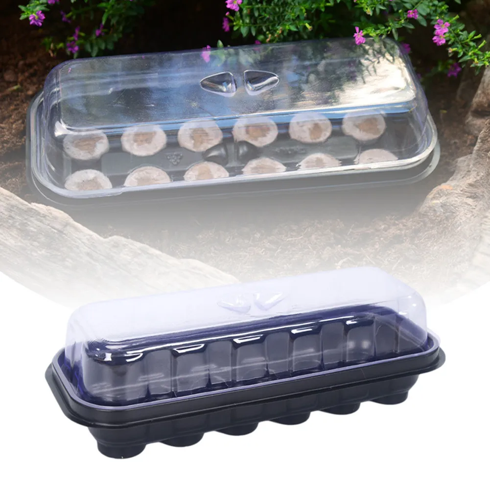 

With Lid Planting Box 12holes Growth Box Nursery Planting Tray Plastic