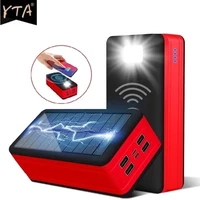 99000mah wireless solar power bank portable charger large capacity 4usb ledlight outdoor fast charging powerbank xiaomi iphone