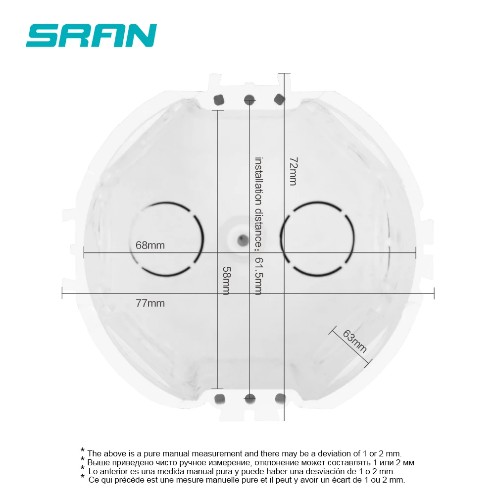 SRAN европейский стандарт Настенная круглая Монтажная коробка внутренняя кассета