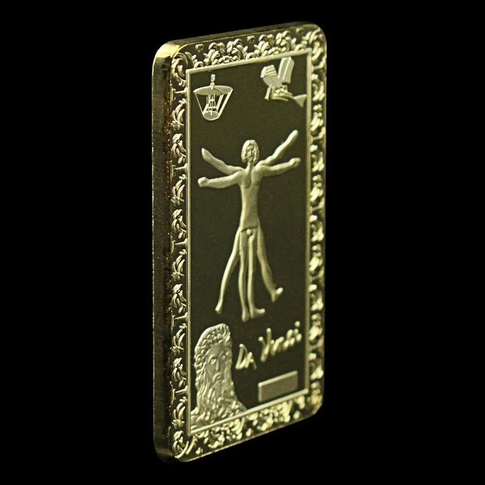 Коллекционная позолоченная сувенирная монета Леонардо да Винчи Мона Лиза улыбка