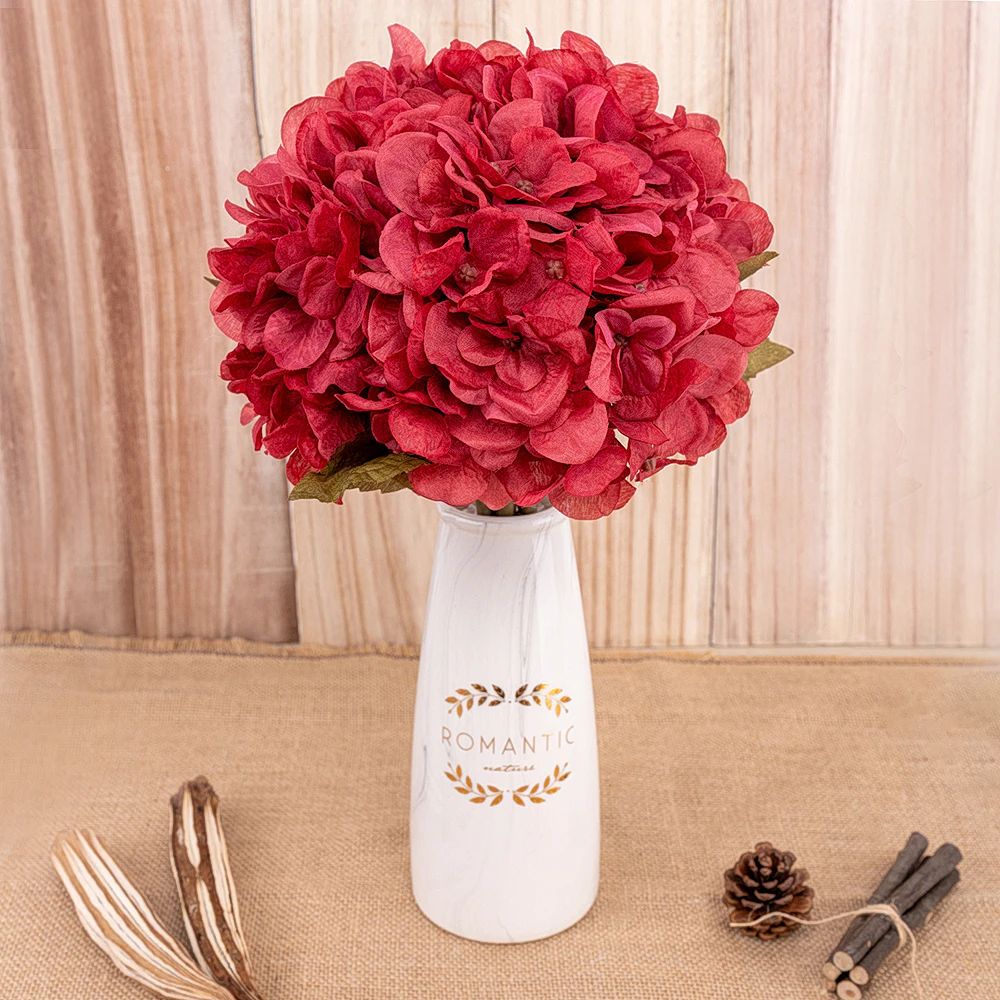 

artificial flowers hydrangea branch home wedding decor autum silk plastic flower high quality fake flower party room decoration