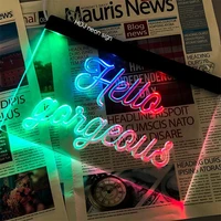 personalized neon sign custom light acrylic plate multicolor logo lettes visual artwork club wall for room home decor lights