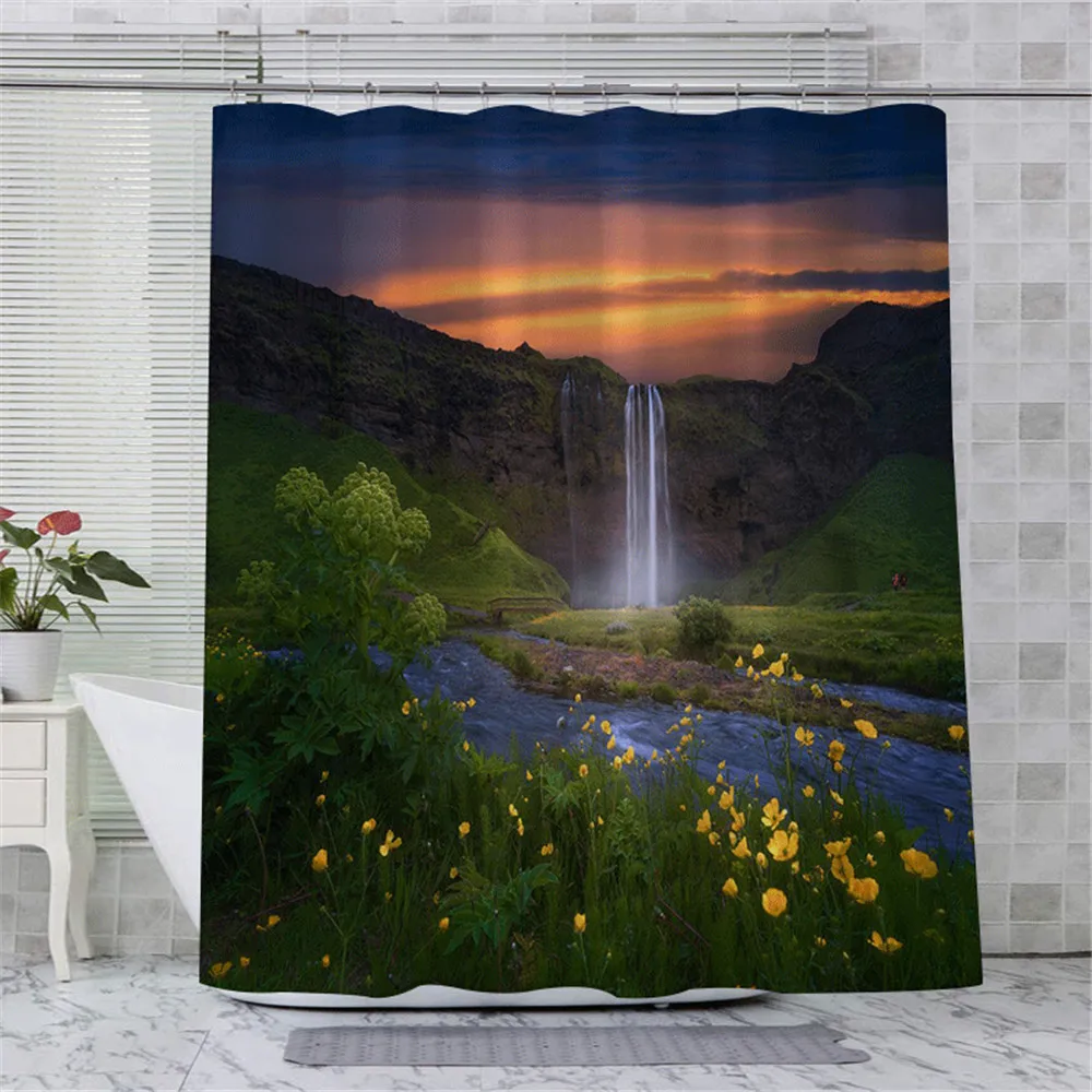 Зеленая занавеска для душа летнее лесное дерево украшение ванной комнаты