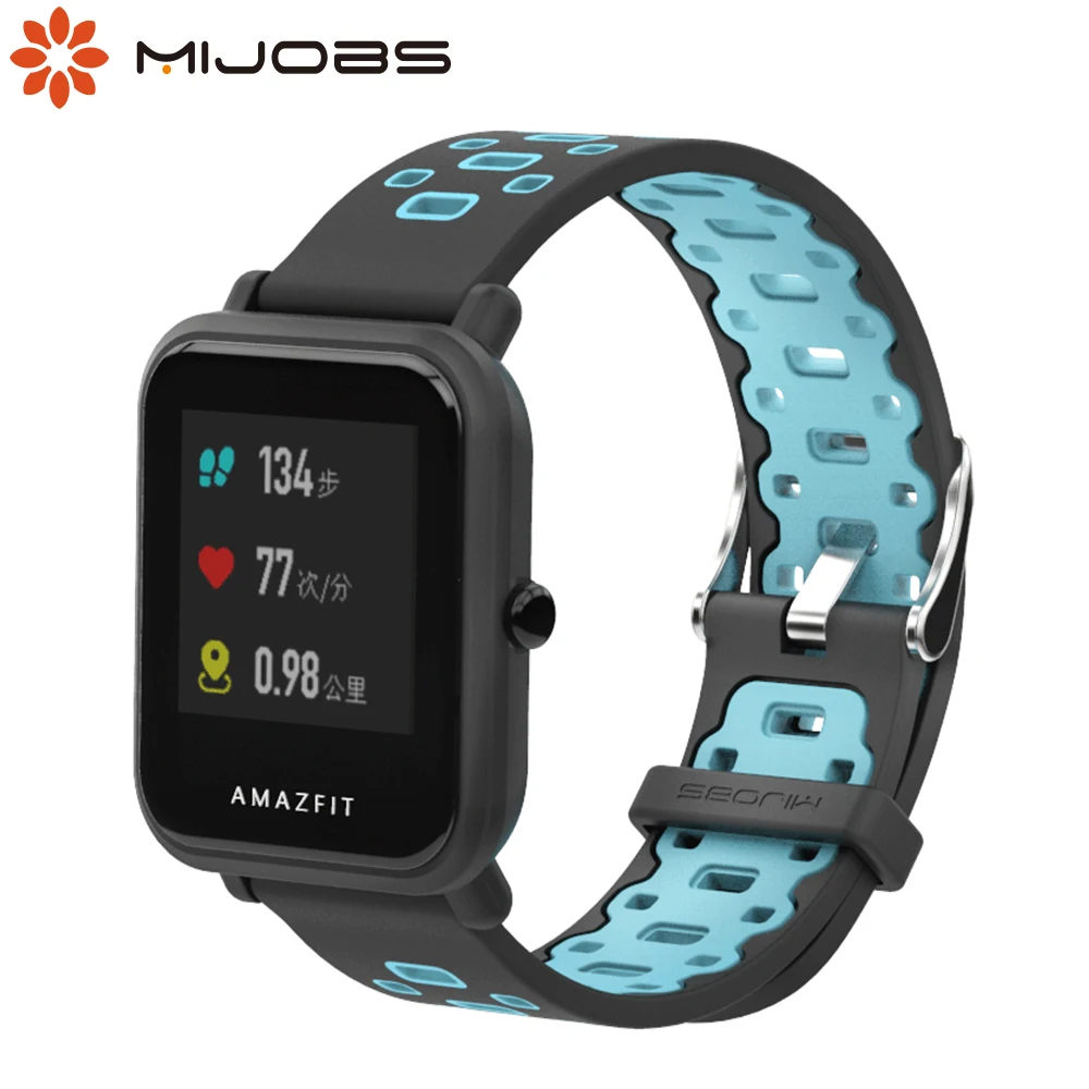 Ремешок силиконовый 20 мм для Xiaomi Huami Amazfit Bip GTR BIT аксессуары часов GTS