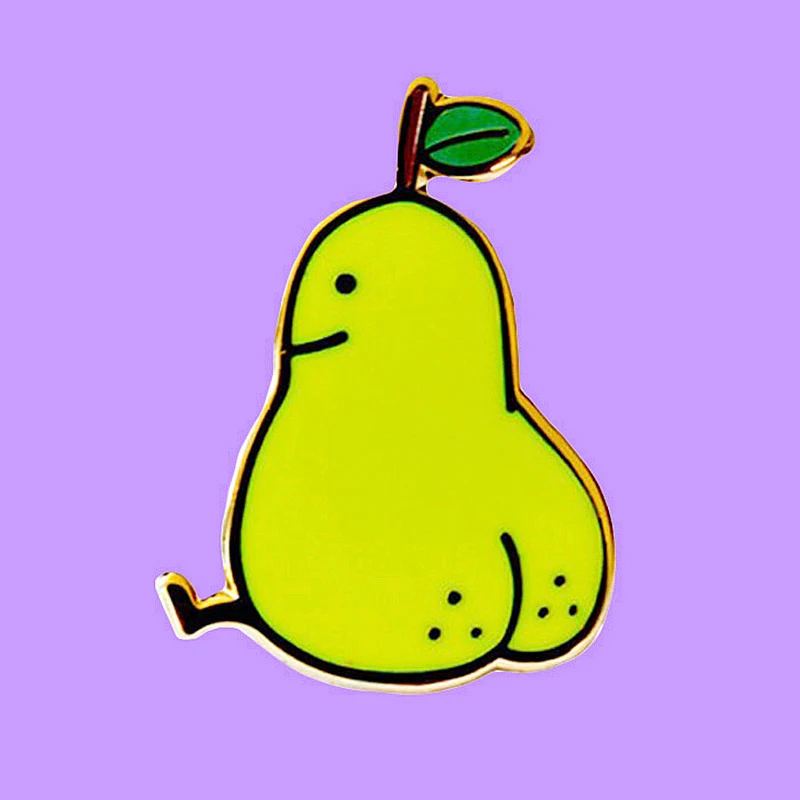 

Funny Cartoon Humor Pear Butt Brooch Pins Enamel Metal Badges Lapel Pin Brooches Jackets Jeans Fashion Jewelry Accessories