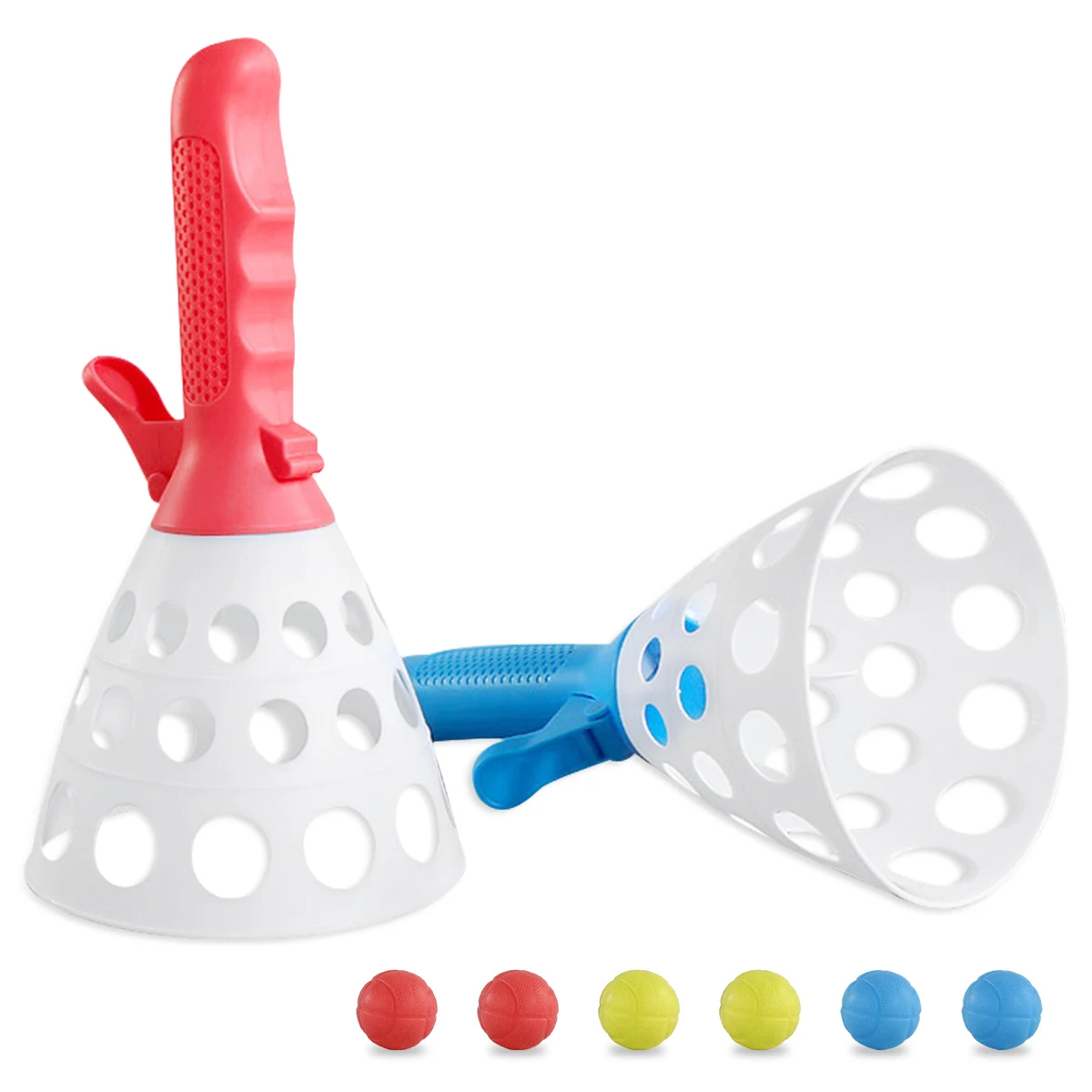 

2pcs Catch Launcher Baskets w/ 6 Balls Interactive Catch Ball Game Interactive Pop and Catch Ball Game for Kids Age 3+