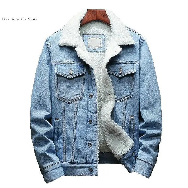 Зимняя модная мужская джинсовая куртка верхняя одежда уличная и пальто теплая