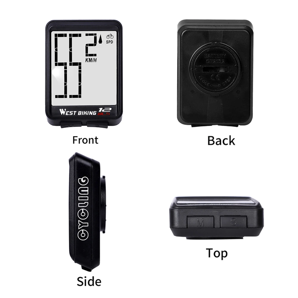 Велосипедный беспроводной компьютер многофункциональный большой цифровой