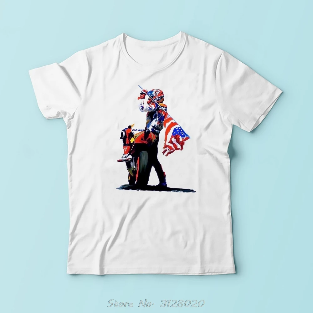 

Мотоцикл № Футболка 69 Ники Хэйден, мужская белая Повседневная Удобная женская футболка, футболки без клея, футболка с принтом в стиле Харад...