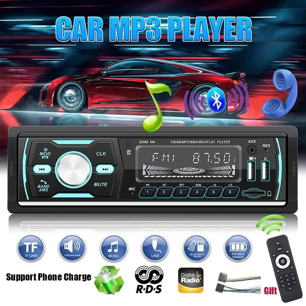

Автомобильный MP3-плеер Vehemo DAB + /RDS, mp3-плеер RCA, красочный автомобильный радиоприемник 2020, дистанционное управление, 1dincarradio для Bluetooth