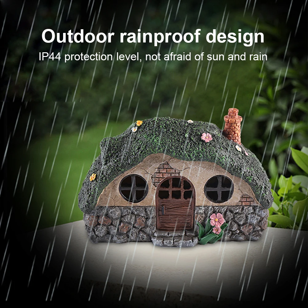

LED Light Solar Powered Garden Fairy House Garden Lights Waterproof Resin Garden Statue Lawn Lamp For Home Garden Decoration
