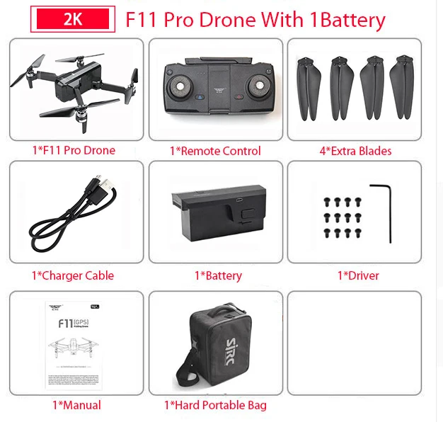 F11 PRO Дрон с GPS с Wifi FPV 1080 P/4 K HD камера RC бесщеточный Квадрокоптер 25 минут время полета складной Дрон вертолет - Цвет: F11PRO-5G-4K-Bag-1B