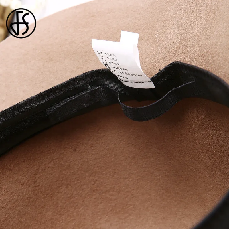 FS шерстяная фетровая шляпа в стиле ретро для женщин зимняя котелок с цветочным