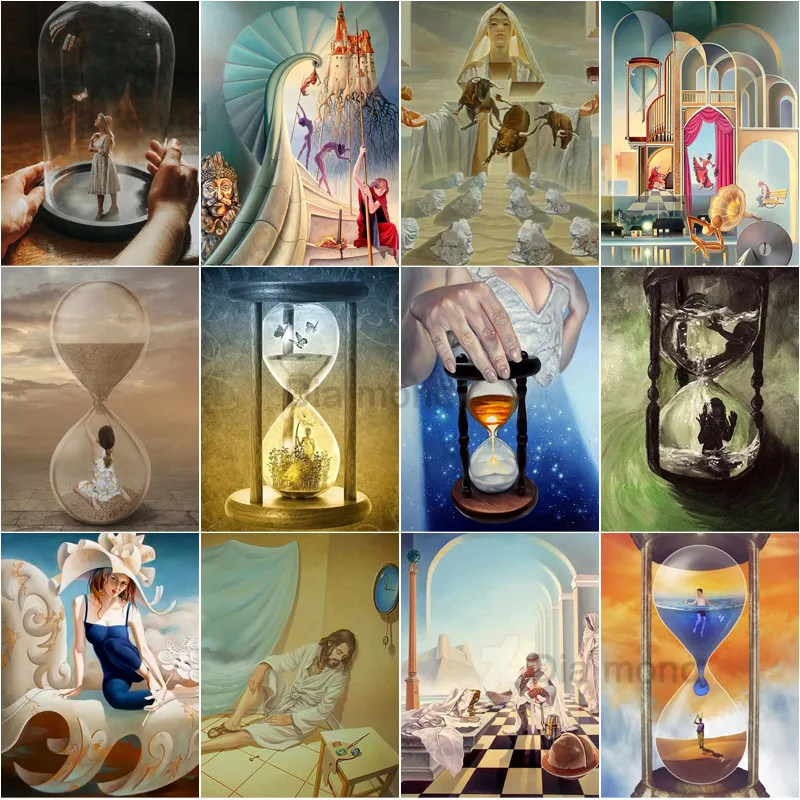 

Anime 5D Diamond Painting Hourglass and Time Round Diamond Embroidery Mosaic Wall Art Home Decoration Pattern Diy Handmade Gifts
