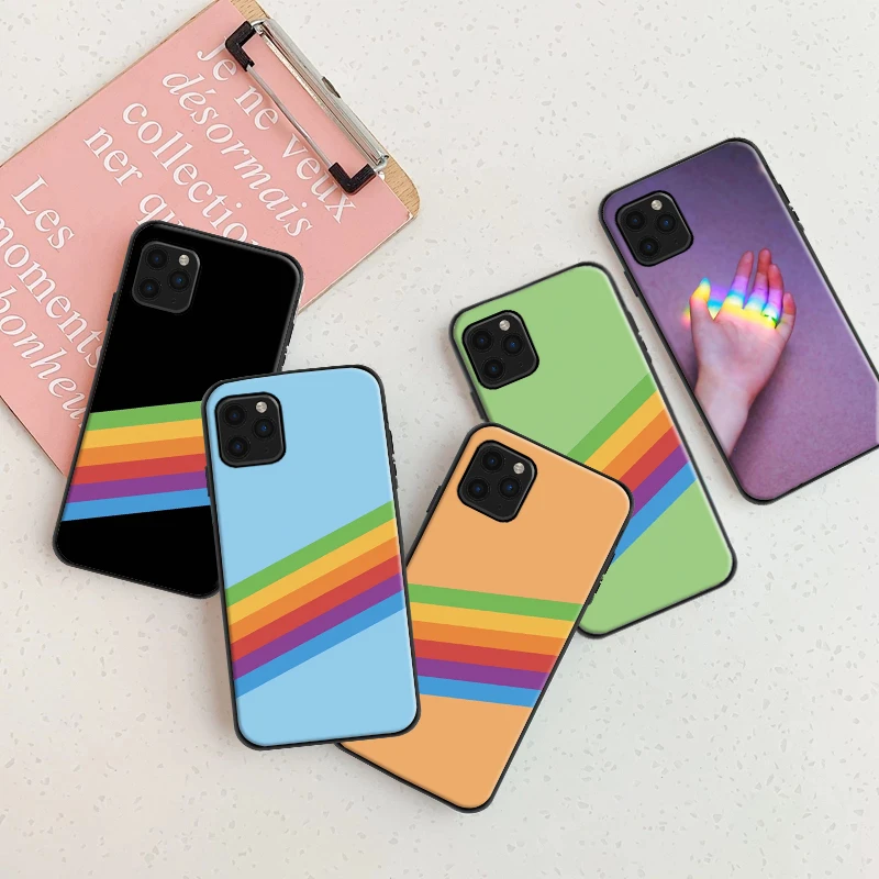 

Tide Shell Rainbow Phone Case For iPhone 12 13 Mini 12 Pro Max X XR XS Max 7 8 6s Plus SE 2020 Silicone Protective Sleeve