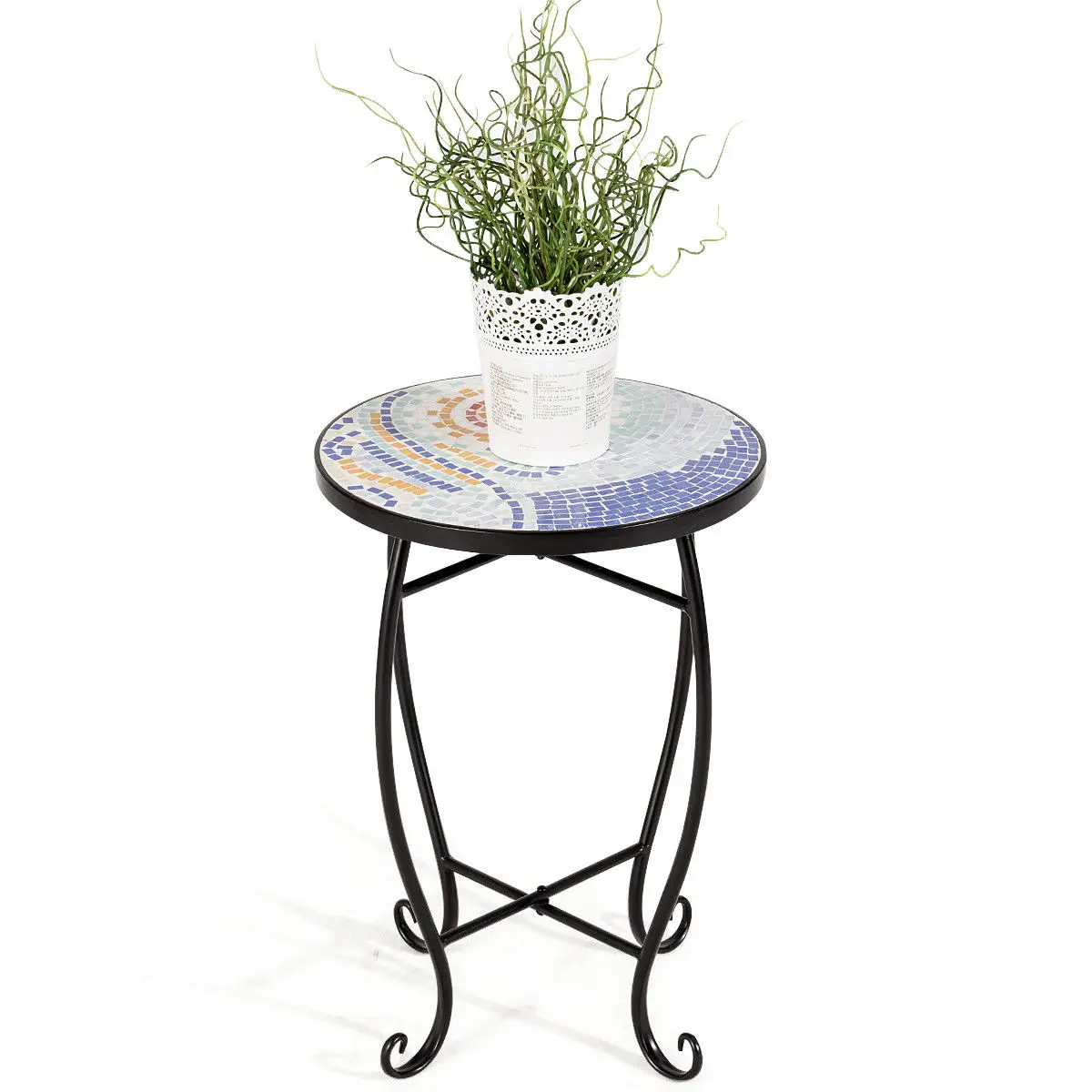 

Costway Outdoor Indoor Accent Table Plant Stand Scheme Garden Steel Ocean