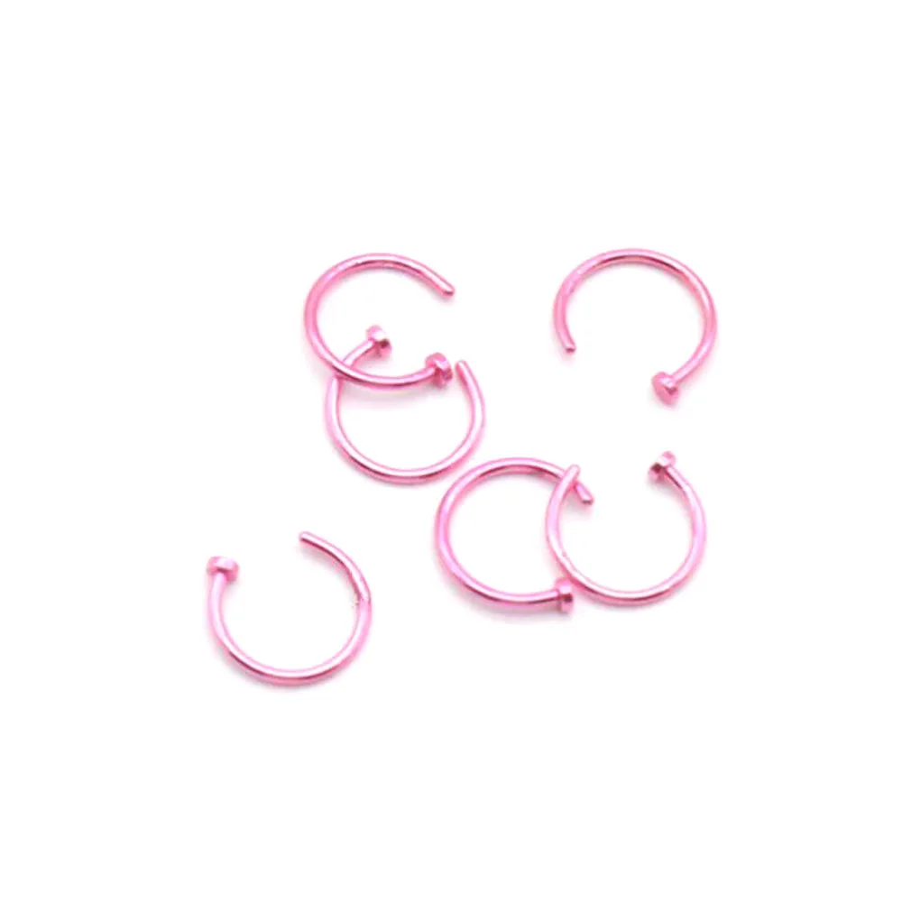 Модная поддельная перегородка медицинский из титанового сплава кольцо для пирсинга носа Серебро Золото Кольца для носа для женщин девочек Сережка для пирсинга в перегородку носа ювелирные изделия 1 шт