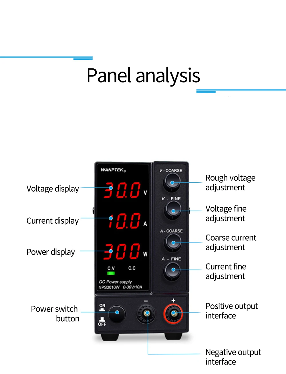 Регулируемый источник питания постоянного тока 60 в 5 А, регулятор напряжения, переключатель, светодиодный лабораторный настольный источник питания 30 в 10 А, переменный источник питания NPS3010W