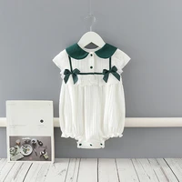summer thin white bowknot newborn bodysuit 0 24m baby girls pure cotton breathable all match casual short sleeve triangle romper