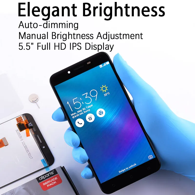 Дисплей для ASUS Zenfone 3 ZE520KL Z017D Z017DA Z017DB LCD в сборе с тачскрином на рамке черный белый золотой