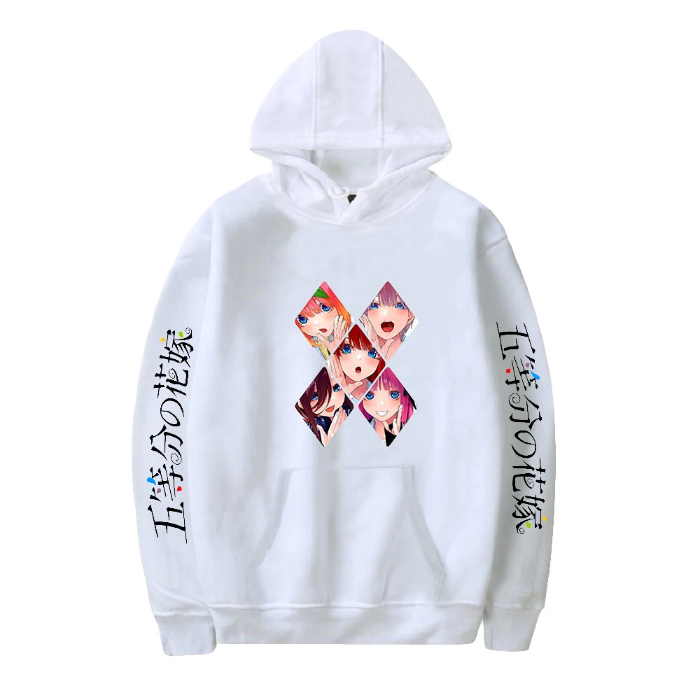 

Popular White Hooded Comic The Quintessential Quintuplets Hoodies Men Sweatshirts Women Autumn Hip Hop Boys Girls Pullovers