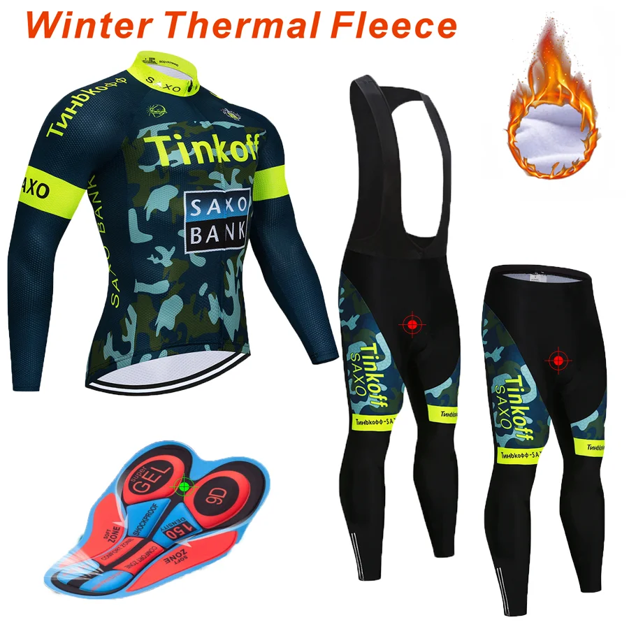 Tinkoff зимний комплект теплой флисовой велосипедной одежды Maillot Ropa Ciclismo Invierno MTB велосипедные майки спортивная одежда для велосипеда