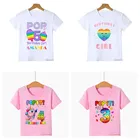 Новинка, футболка с надписью I'm 3 4 5 на день рождения, Kawaii Unicorn love поп ит Pop It, футболка для маленьких мальчиков и девочек, одежда в стиле Харадзюку, футболки, Топ