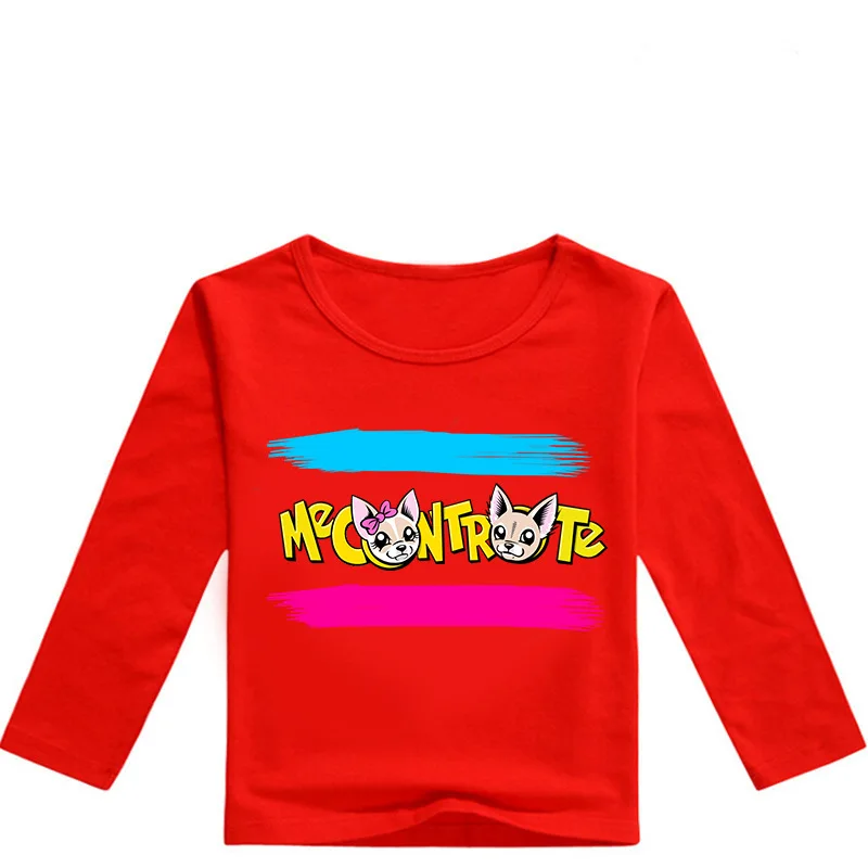 2-13Y ME CONTRO TE T-shirt Kids Fashion Cartoon Pattern Girl Long Sleeve Tops Children Teenagers Boys Clothes Novatx O-neck - Цвет: red