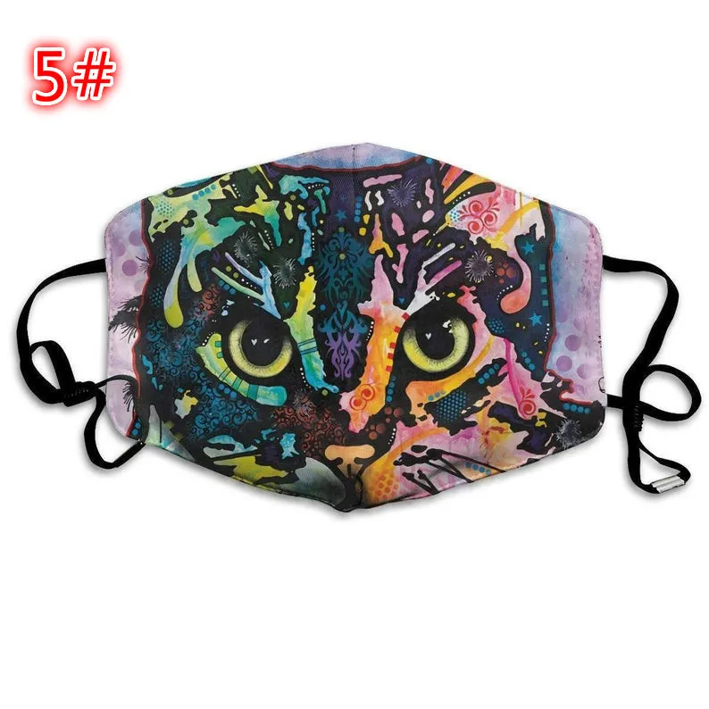 

Маска для косплея на Хэллоуин для мужчин и женщин, смешные маски унисекс с изображением кота и рота, многоразовая хлопковая маска для взросл...