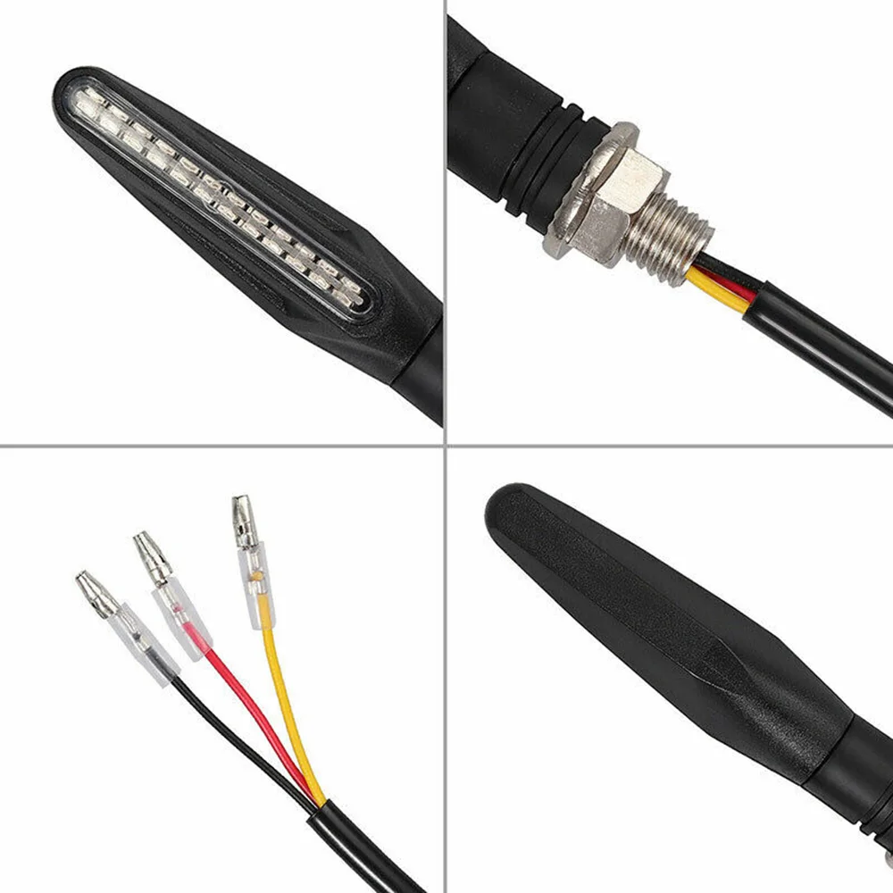 

Black Signal Light 4pcs Universal 4pc 4x 4* 24LED Motorcycle Flowing Turn