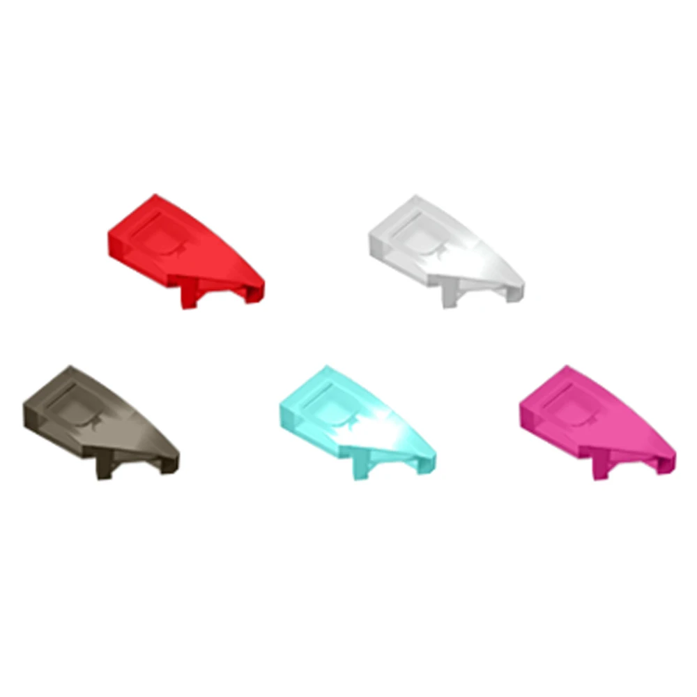 

50pcs Transparent Colors Wedge 2 x 1 x 2/3 with Stud Notch Left MOC Bricks Building Block Assembly Parts Gift for Children 29120