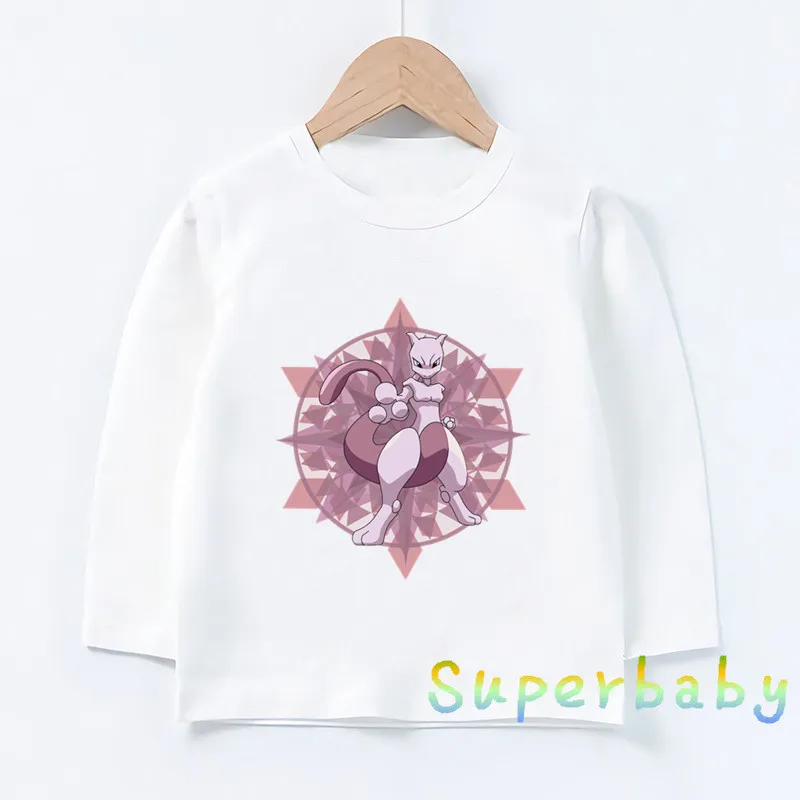 Mewtwo/футболка с принтом акварельных чернил для маленьких мальчиков футболка