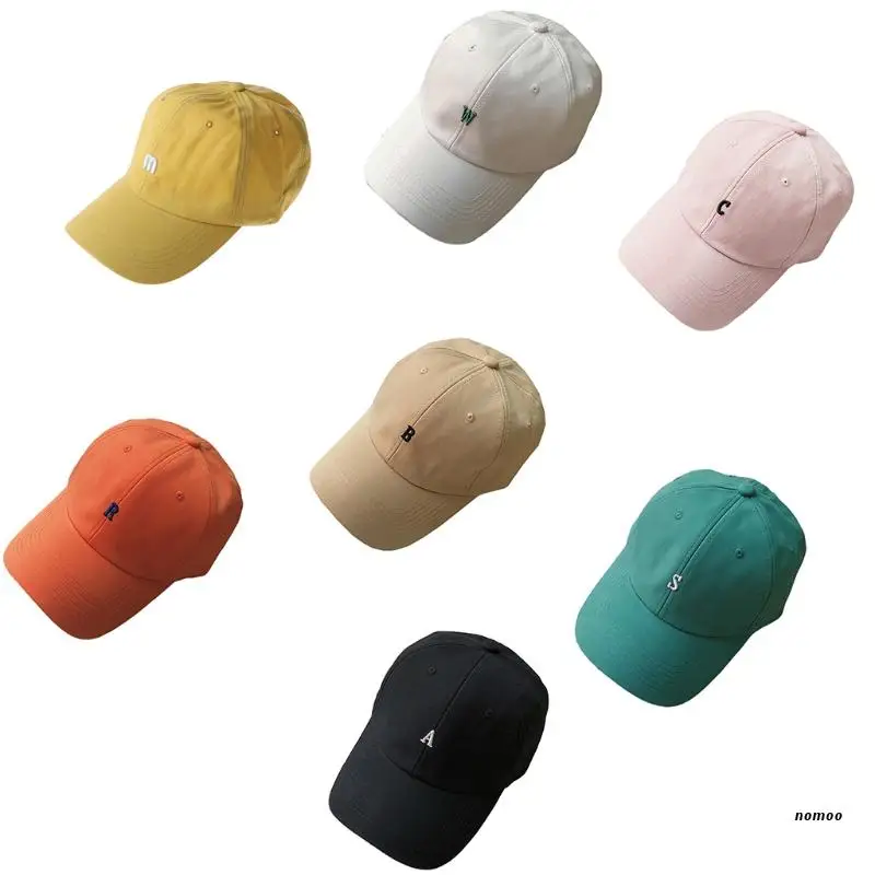 

Бейсболка в стиле Харадзюку для мужчин и женщин, хлопковая однотонная уличная бейсболка с Вышивкой Букв Алфавита, в стиле хип-хоп, летняя
