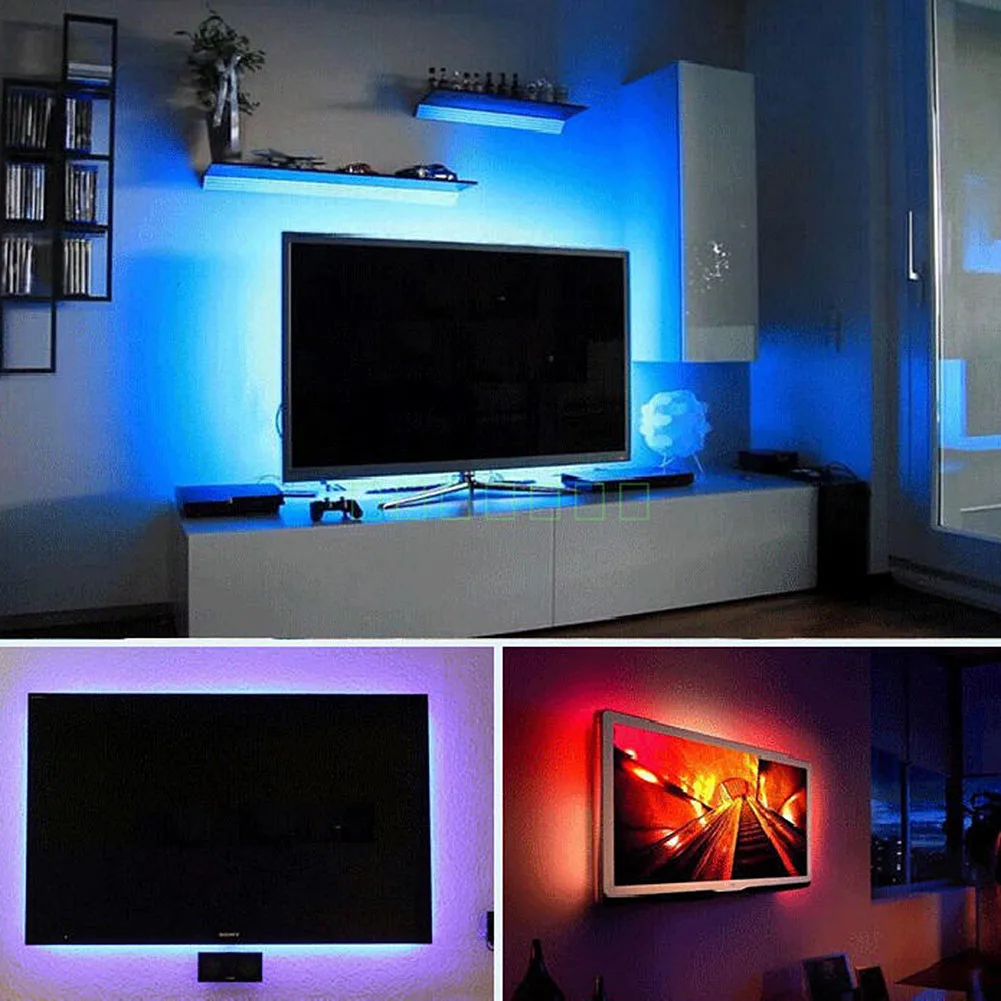 

Original RGB LED Strip Light 4Pcs 50cm USB TV Back Ground Light Lamp Bar DIY Home TV Background Strip Light with Remote Control