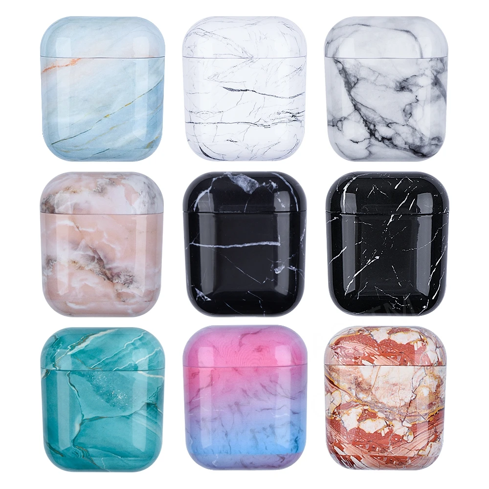

Marble Pattern Cases For Airpods 2 Earphone Case Cover Charging Shell For AirPods 2 For Air Pods 1 Protective PC Sleeve Pouch