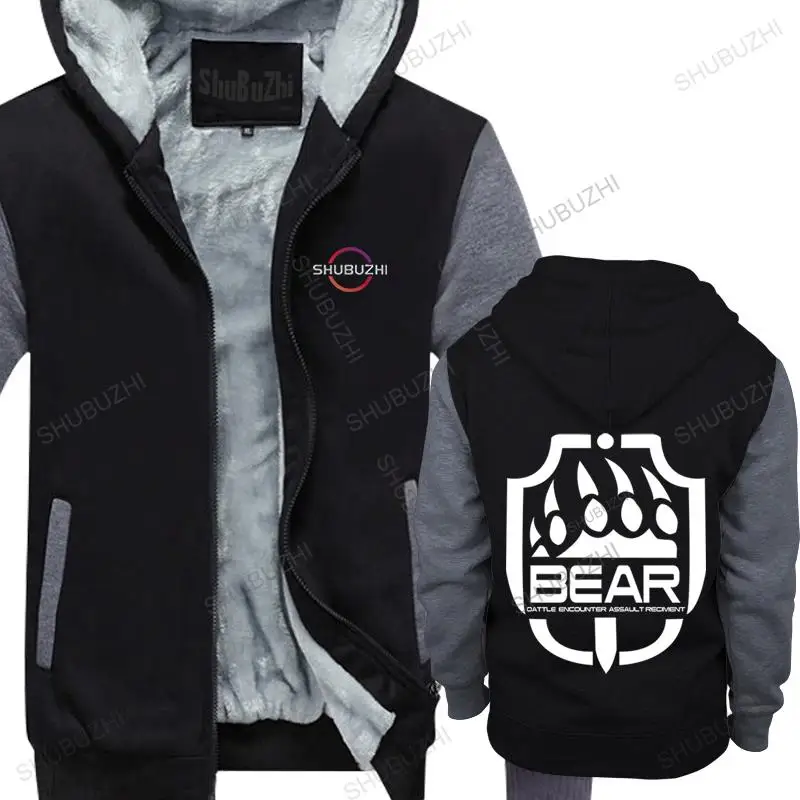 

New Fashion Cool Men fleece hoody Funny hooded zipper Escape From Tarkov Bear Customized Printed thick hoodie drop shipping